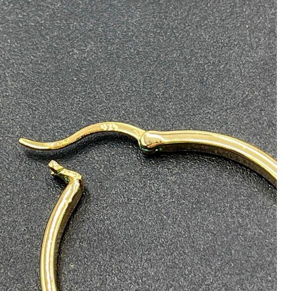 Sterling‎ Silver Vermeil 925 Hoop Pierced Earrings 3mm, 6.1 grams - Picture 8 of 8